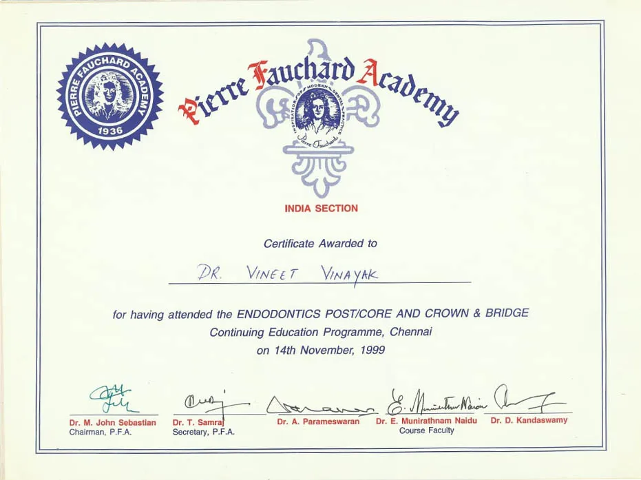 Certificate 6 - Smilessence Dental